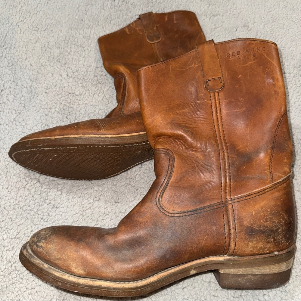 Red Wing Pecos 1155 Brown Leather Pull On Size 12 Men’s Boots - Picture 4 of 9